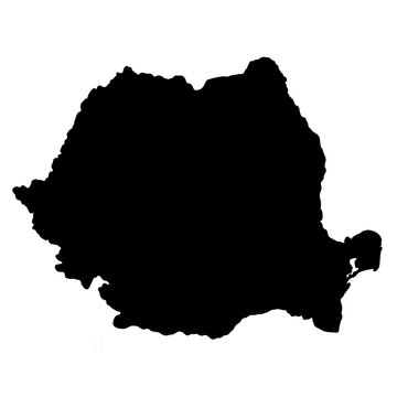 Romania map silhouette icon in clean, minimalist style, perfect for geography, travel, and design projects