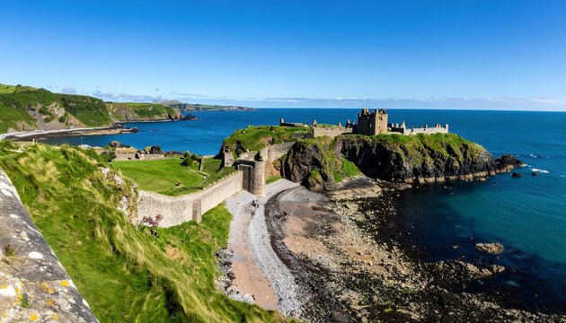 Dunnottar Castle Scotland Coastal Landscape.