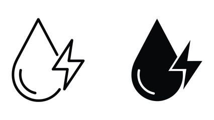 Contrasting water droplet icons with positive and negative space designs © Jahidul