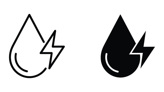 Contrasting water droplet icons with positive and negative space designs