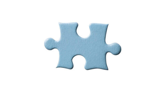 Blue Cardboard Puzzle Piece with Rounded Edges and Textured Surface