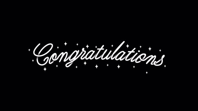 Congratulations Lettering on Transparent Background