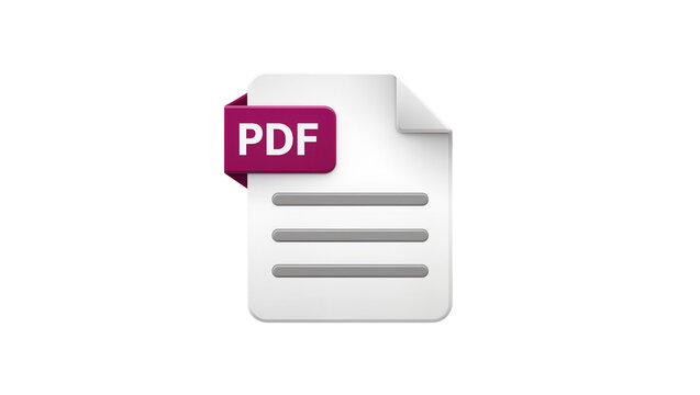 Purple PDF Document Icon with Three Horizontal Lines