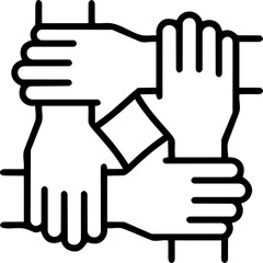 Obraz premium Multicultural unity handshake icon