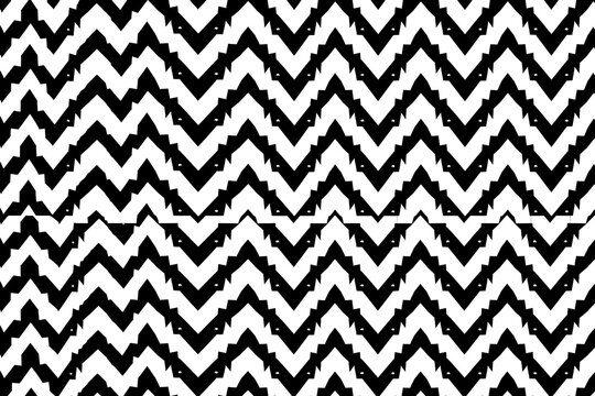 High Contrast Black and White Zigzag Pattern