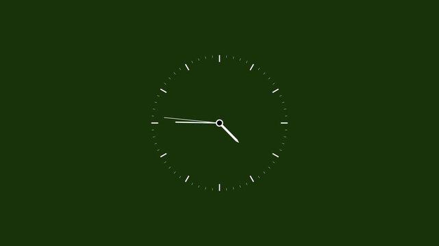 Clock spinning, watch animation on transparent background with alpha channel. Clock icon flat style 24 hours day fast speed with moving timer clock rotation.4k video with alpha channel.