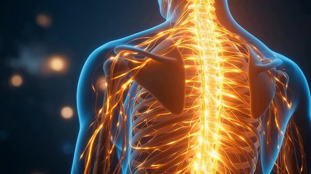 Human nervous system with spine for Contemporary Lifestyle and Visual Storytelling