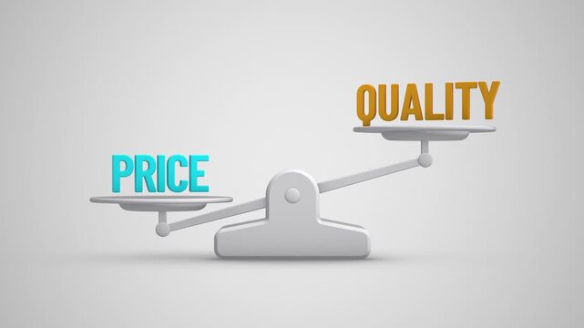Price vs Quality Balance Scale Animation Business Decision Concept Loop