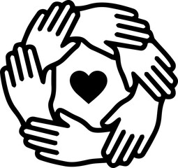 Obraz premium Minimalist Supportive Community Connection Icon