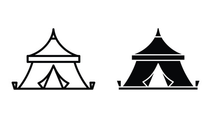 Comparison of a traditional tent and a modernized or filled tent illustration © Jahidul