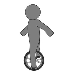 Unicycle riding pictogram silhouette illustration 一輪車 乗る ピクトグラム シルエット イラスト © 夢眺