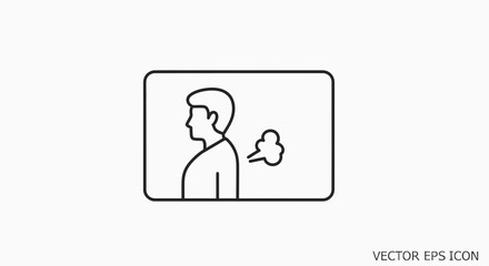 Fototapeta premium Man Farting Icon: Flat Design, Vector Illustration, Embarrassing Bodily Function