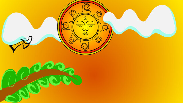 vector illustration of sinhala and tamil new year post background