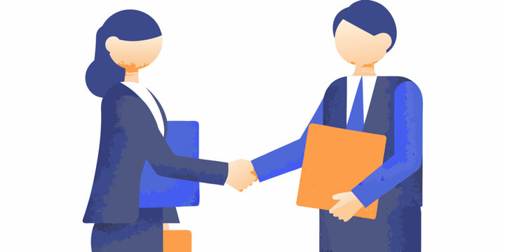 Business partners shaking hands finalizing a deal or agreement