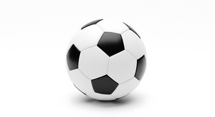 Naklejka premium 3D render of black and white soccer ball isolated on white background