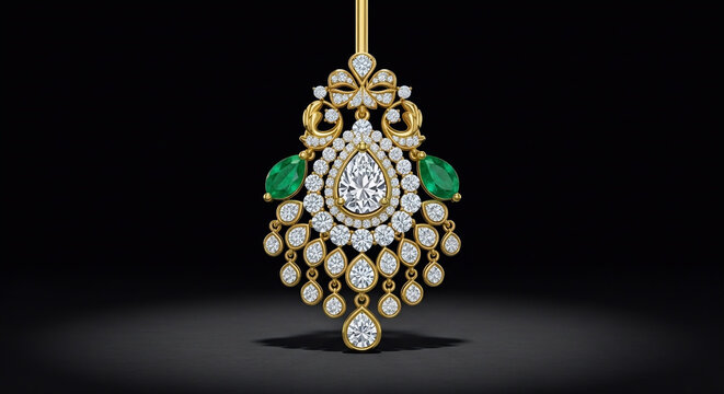 Elegant vintage pendant necklace with green gemstones and intricate silver detailing