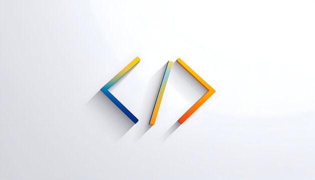 Coding symbol design with vibrant gradient modern tech logo on clean white backdrop