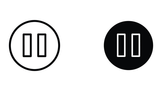 Contrast between a white and black pause button icons on circular backgrounds