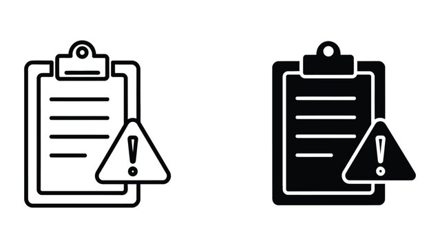 Clipboards with warning signs indicating alerts or notifications