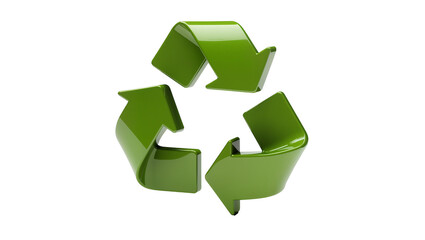 Obraz premium Glossy green Recycling Symbol with Three Arrows