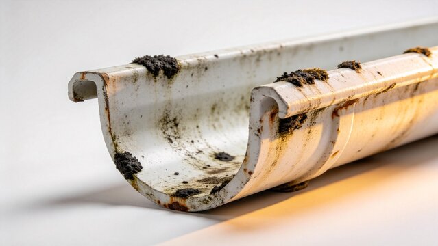 Closeup of a dirty gutter