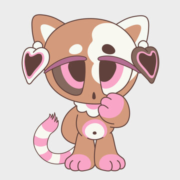 Cute cartoon cat. Funny animal character. Cartoon character design.