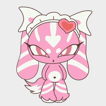 Cartoon bunny girl. Funny character. Cartoon character design.