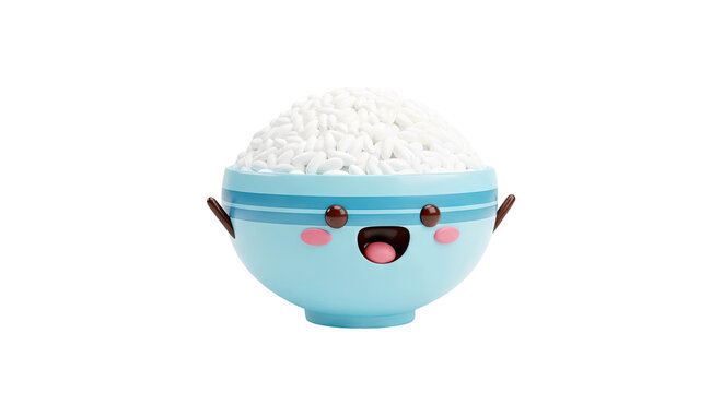 Cute Kawaii Rice Bowl Character