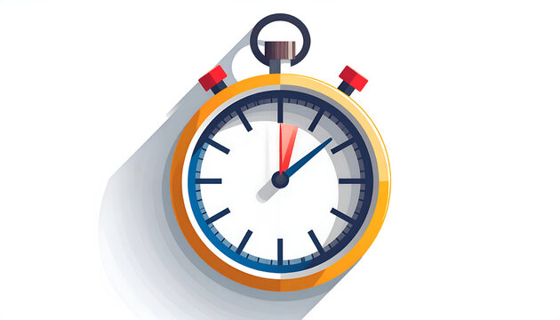 Stop watch showing the time; timer illustration; colorful; modern; design element