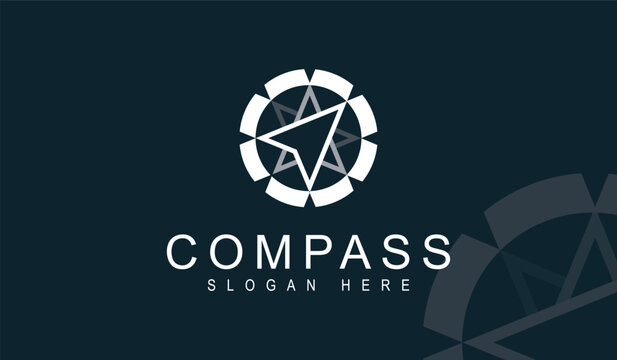 Compass logo design with modern graphic illustration style