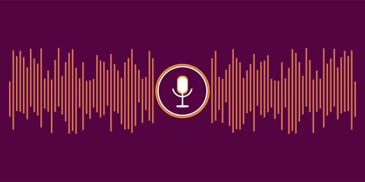 Abstract illustration with voice recording microphone wave for concept design. Future technology concept. Stock image. eps 10