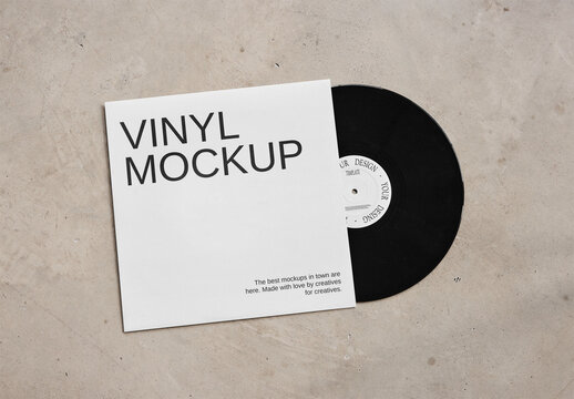 Mockup Of Customized Lp Cover And Vinyl Record