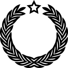 Obraz premium Laurel wreath victory icon for award and achievement
