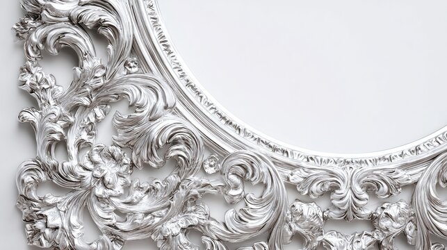 Luxurious rococo floral engraved frame design