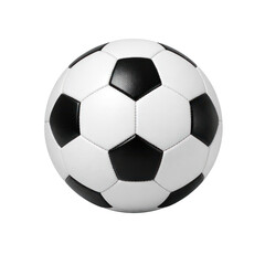 Fototapeta premium Realistic soccer ball illustration, classic black and white football design, sports equipment graphic for game branding isolated on Transparent Background