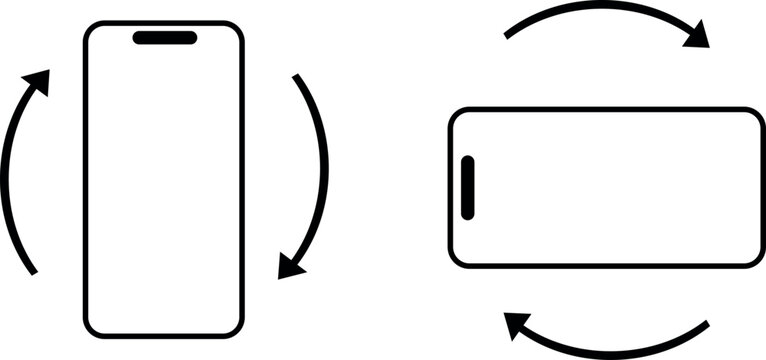 Rotate smartphone icon. Device rotation symbol. Rotate horizontal and vertical Mobile phone. Turn your device. Rotate smartphone, icon vector illustration for web site or mobile app