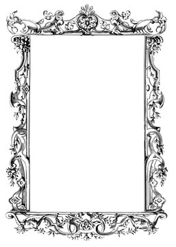 Decorative border with floral elements