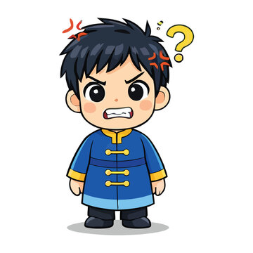 Confused and Angry: A stylized cartoon character, displaying a mix of anger and confusion, features a furrowed brow, a questioning expression, and steam rising from its head. 