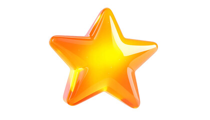 Fototapeta premium Golden yellow glossy star with shiny surface; a perfect award element on black background