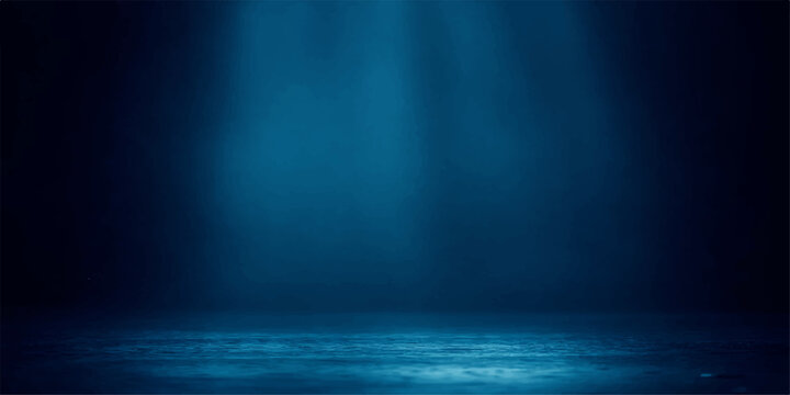 An abstract deep blue ocean texture background with dark waves and motion illustration under moonlight