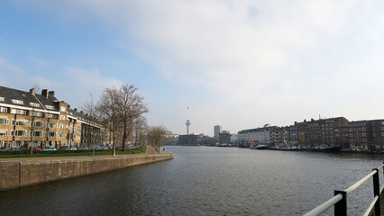 Fototapeta premium Rotterdam, Netherlands. View of the Nieuwe Maas river.