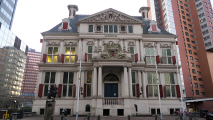 Obraz premium Rotterdam, Netherlands. The Schielandshuis is a building from the 17th century in the center of Rotterdam on the Korte Hoogstraat . It was built between 1662 and 1665.
