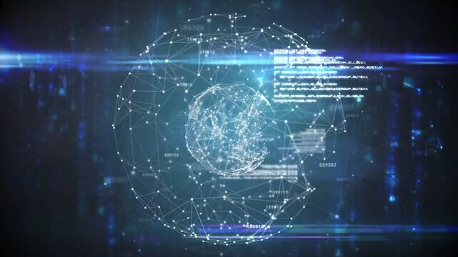 Futuristic digital city with network lines, cloud servers, and data streams showcasing internet big data era.