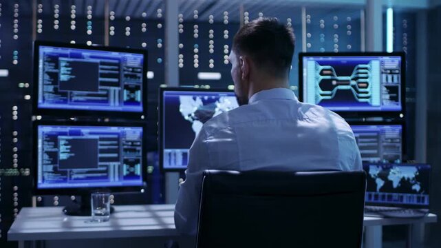 Futuristic digital city with network lines, cloud servers, and data streams showcasing internet big data era.