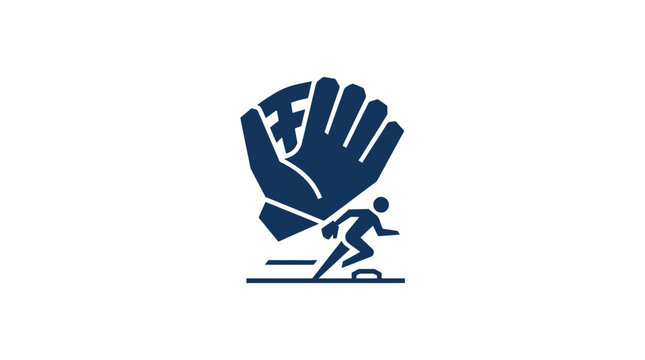 Baseball Player Being Held Back By Glove Icon