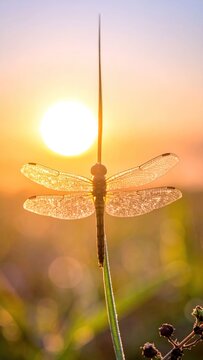 Dragonfly sunset