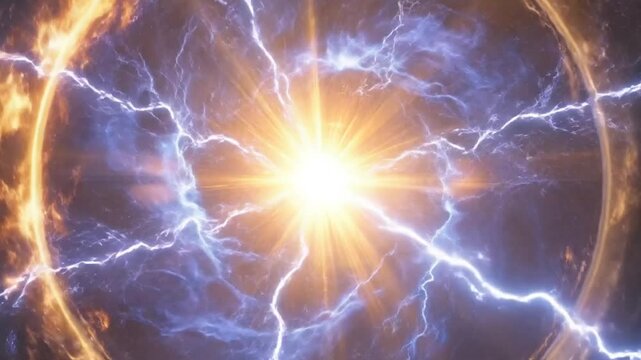 Abstract illustration of energy and electric arcs, perfect for science and technology concepts.