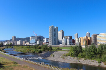 Fototapeta premium 豊平川（北海道札幌市）