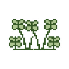 Obraz premium Pixel Art Four Leaf Clover