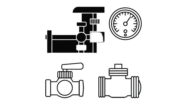 Engineering Instrument Blueprint: A simplified diagram displaying various engineering instruments like pressure gauges, valves, and flow control mechanisms.